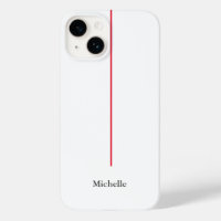 Professionnel Élégant Plain Minimaliste Rouge Blan