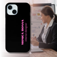 Professionnel Simple Moderne Neon Rose Noir