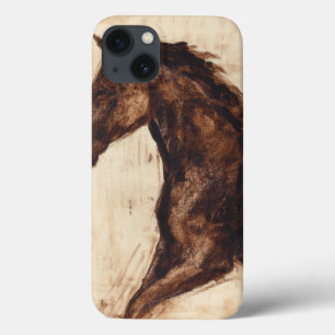 iPhone 13 Case Profil du cheval sauvage Brown