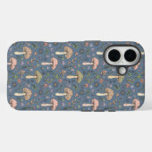 Coques Case-Mate iPhone Profonde Motif Sans Couture de Champignons Gris Ar (Verso (horizontal))