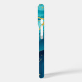 Coques Case-Mate iPhone Profondeurs azur avec veines dorées (Verso / Gauche)