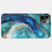 Coques Case-Mate iPhone Profondeurs de sarcelle : Océan abstrait en bleu e (Dos (Horizontal))