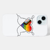 Coques Case-Mate iPhone Progress Pride Heart Line Art (Verso (horizontal))