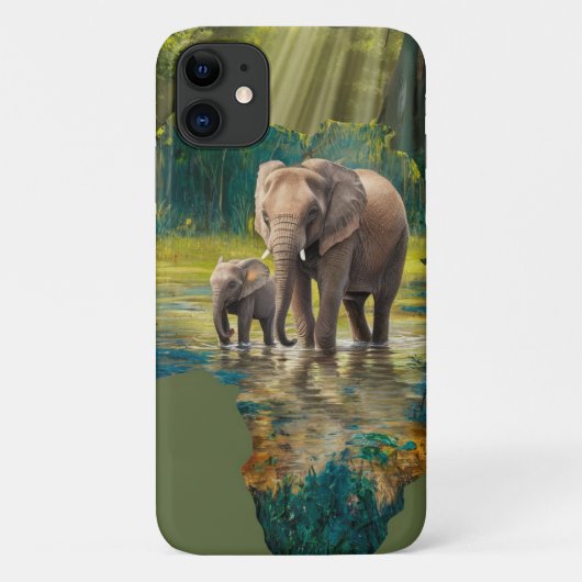 Coques Case-Mate iPhone Promenade des éléphants dans les eaux africaines (Dos)