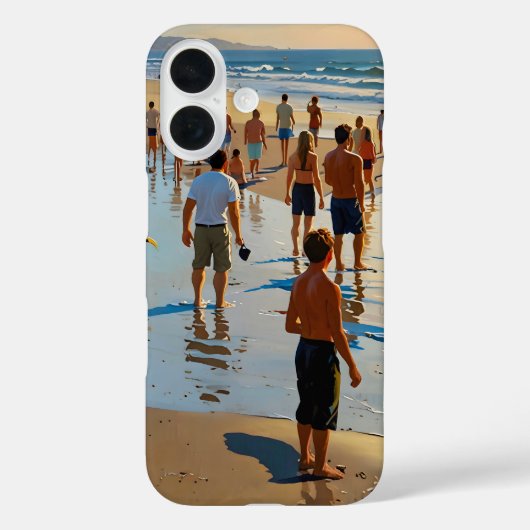 Coques Case-Mate iPhone Promenade sur la plage bondée (Verso)
