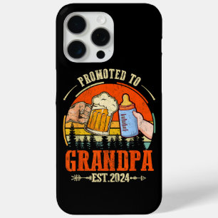 Coque iPhone 15 Pro Max Promu à Grandpa Est 2024 Fête des pères Rétro Nouv