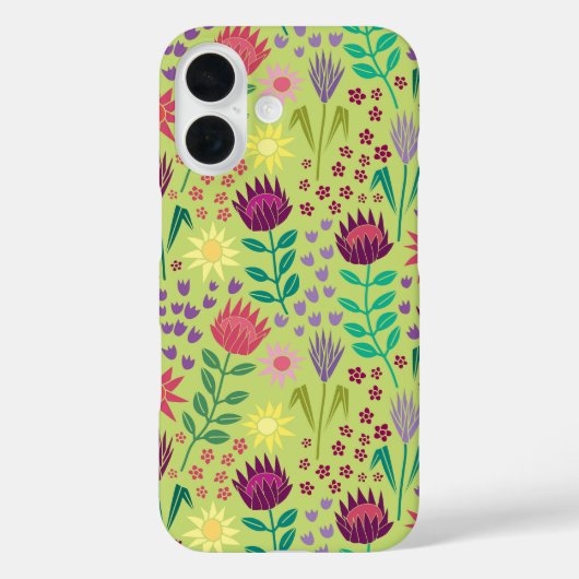 Coques Case-Mate iPhone Protea Floral Block Imprimer Millefleur vert pâle (Verso)