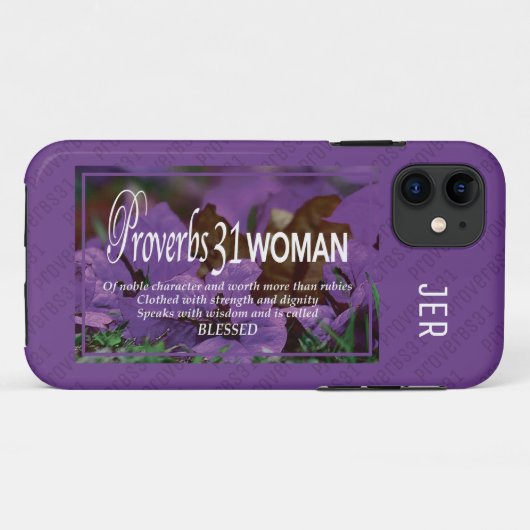 Coques Case-Mate iPhone PROVERBS 31 | Vaut plus que Rubies PURPLE (Dos (Horizontal))