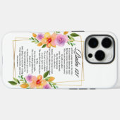 Coques Case-Mate iPhone Psaume 121 Cadre géométrique floral (Verso (horizontal))