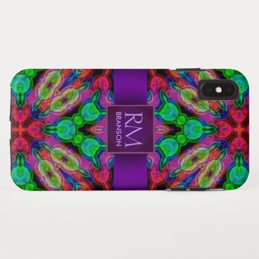 Coques Case-Mate iPhone Psychedelic Batik Monogram iPhone4 Coque-Mate™ (Dos (Horizontal))