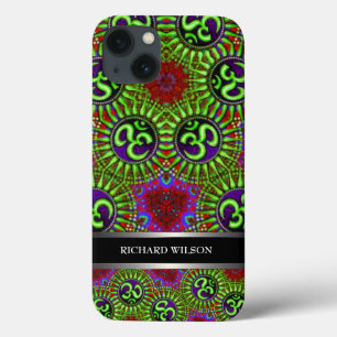 Coques Pour iPhone Psychedelic GOA OM Motif Nom personnalisé