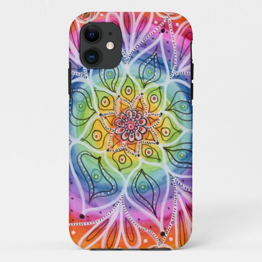 Coques Case-Mate iPhone Psychédélique, Hippie, Fleur Mandala iPhone 11 Coq (Dos)