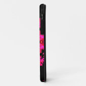 Coques Case-Mate iPhone Psychédélique Hippie Fleur rose et noir (Dos/Gauche)