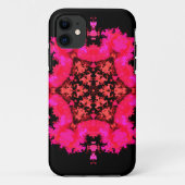 Coques Case-Mate iPhone Psychédélique Hippie Fleur rose et noir (Dos)