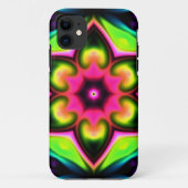 Coques Case-Mate iPhone Psychédélique Hippie Fleur rose jaune et vert (Dos)