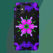 Coques Case-Mate iPhone Psychédélique Hippie Fleur rose violet et vert
