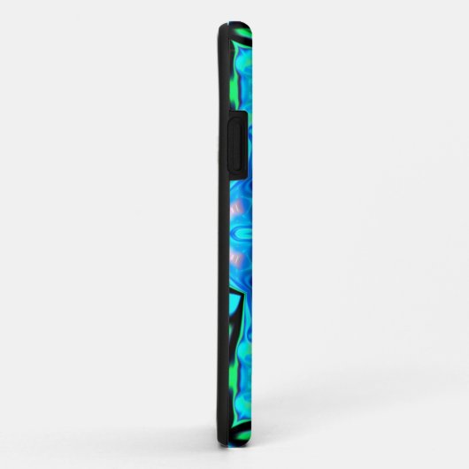 Coques Case-Mate iPhone Psychédélique Mandala Fleur bleu pourpre et vert (Dos/Droite)