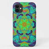 Coques Case-Mate iPhone Psychédélique Mandala Fleur Vert Bleu et Rouge (Dos)