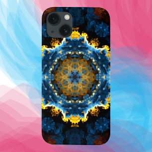 Case-Mate iPhone Case Psychédélique Mandala Flower bleu jaune et orange