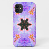 Coques Case-Mate iPhone Psychédélique Mandala Flower bleu rose et jaune (Dos)