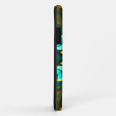 Coques Case-Mate iPhone Psychédélique Mandala Flower Turquoise et jaune (Dos/Droite)