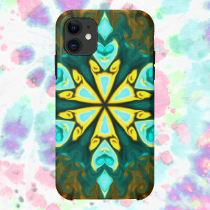 Case-Mate iPhone Case Psychédélique Mandala Flower Turquoise et jaune