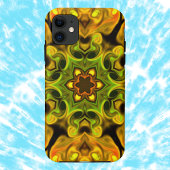Coques Case-Mate iPhone Psychédélique Mandala Flower vert et jaune