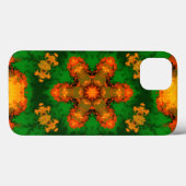 Coques Case-Mate iPhone Psychédélique Mandala Flower vert orange et jaune (Verso (horizontal))