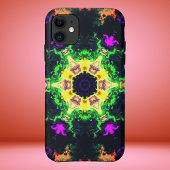 Coques Case-Mate iPhone Psychédélique Mandala Flower vert violet et jaune