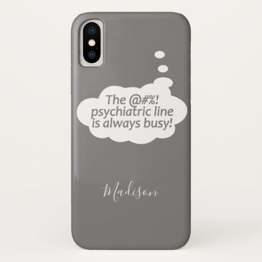 Coques Case-Mate iPhone Psychiatric Line personnalisé nom et des cas de té (Dos)