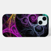 Coques Case-Mate iPhone Psychodelic violet jaune et vert design (Verso (horizontal))