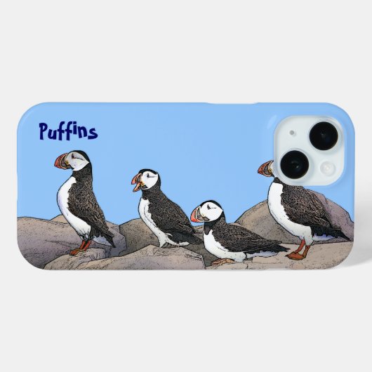 Coques Case-Mate iPhone Puffins de l'Atlantique (Verso (horizontal))