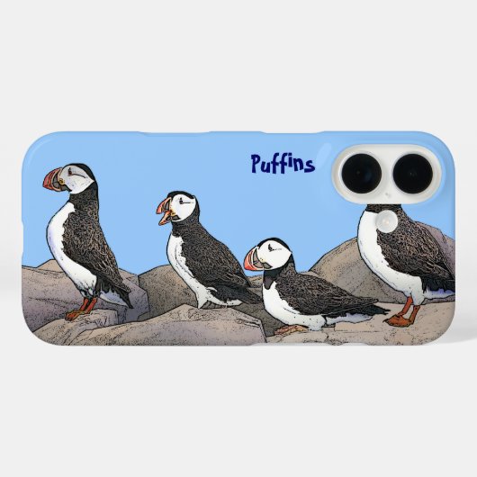 Coques Case-Mate iPhone Puffins de l'Atlantique (Verso (horizontal))