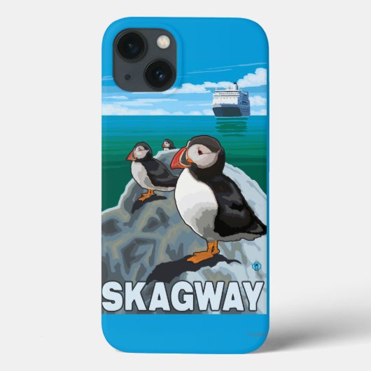 Coques Case-Mate iPhone Puffins et bateau de croisière - Skagway, Alaska (Verso)