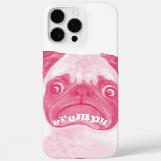 Coques Case-Mate iPhone Puggy PINK Grumpy personnalisée (Verso)