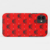 Coques Case-Mate iPhone Pugs sur Rouge (Dos (Horizontal))