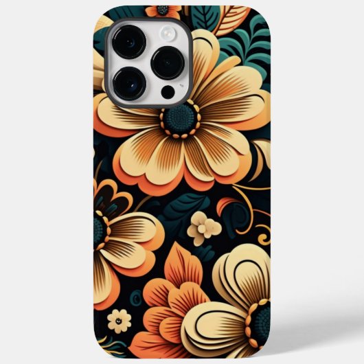 Coques Case-Mate iPhone Puissance de fleur boho rétro (Verso)