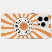 Coques Case-Mate iPhone Puissance des fleurs avec rayons orange psychédéli (Verso (horizontal))