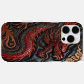 Coques Case-Mate iPhone Puissante sculpture d'art de dragon rouge (Verso (horizontal))