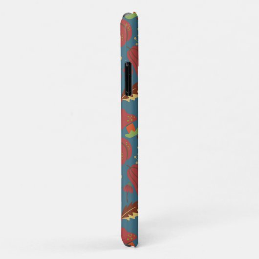Coques Case-Mate iPhone Pumpkin and carrot  seamless pattern red and blue (Dos/Droite)