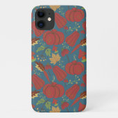 Coques Case-Mate iPhone Pumpkin and carrot  seamless pattern red and blue (Dos)