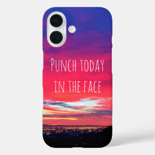Coques iPhone 16 Punch Aujourd'Hui Citer Hot rose Bleu Sunset Photo