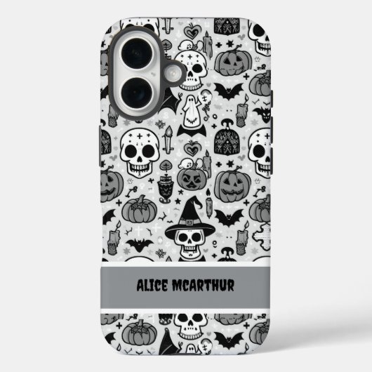 Coques Case-Mate iPhone Punk Halloween Trick ou Treat Nom personnalisé (Verso)
