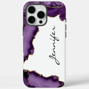 Coques iPhone 16 Pro Max Purple Agate Geode Stone iPhone