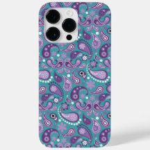 PURPLE & AQUA PAISLEY MOTIF