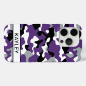 Coques Case-Mate iPhone Purple Black Camouflage Personalized (Verso (horizontal))