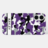 Coques Case-Mate iPhone Purple Black Camouflage Personalized (Verso (horizontal))