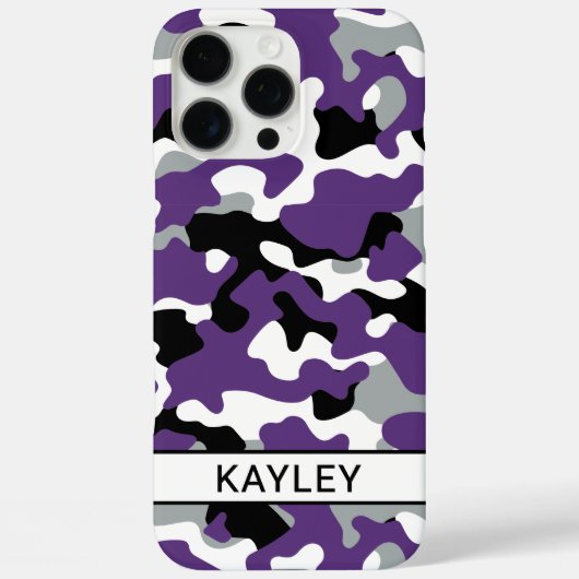 Coques Case-Mate iPhone Purple Black Camouflage Personalized (Verso)