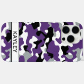Coques Case-Mate iPhone Purple Black Camouflage Personalized (Verso (horizontal))