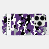 Coques Case-Mate iPhone Purple Black Camouflage Personalized (Verso (horizontal))